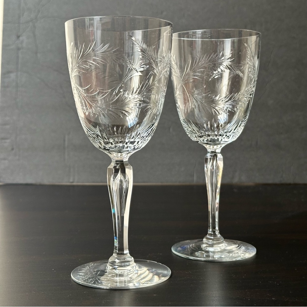 Set of Two Parkwood Tiffin Franciscan‎ Ice Tea Water Goblets - Elegant Glassware